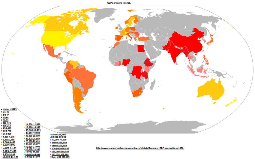 1950 non-nominal GDP PPP map