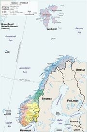 Map Norway political-geo