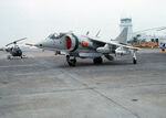Left front view of a Spanish navy AV-8S Matador aircraft in 1 May 1977.