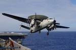 E-2C Hawkeye.jpg (1.46 MB) An E-2C Hawkeye assigned to the VAW-115 “Liberty Bells” is taking off from USS Kitty Hawk (CV-63) (2004). US Navy Grumman E-2C Hawkeye carrier based AEW&C.