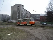 An about 20 year old Tatra tram in Kaliningrad in the 2000s. Author- vitalyzator.
