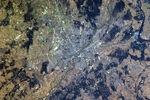 "Warsaw, capital of Poland, split by the Vistula River as it flows to the Baltic." Caption by astronaut Chris Hadfield on board the International Space Station in 2013.