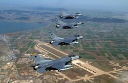 Kunsan air base with F-16s