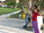 A couple of modern Marshallese citizens on one of the Marshall Islands.
