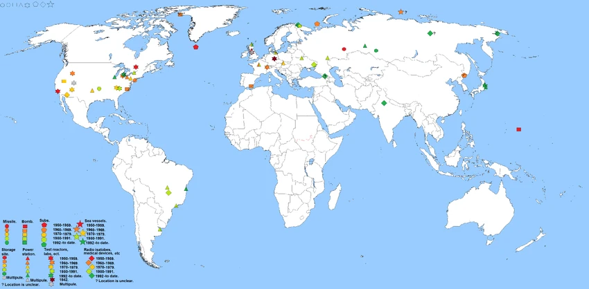 A 1944-2015 atomic accident map.