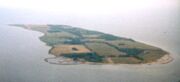 An aerial shot of Vejrö island in 2003.