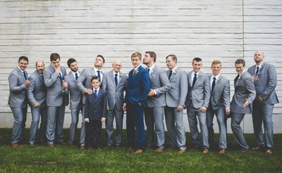 Austin and his groomsmen being silly.