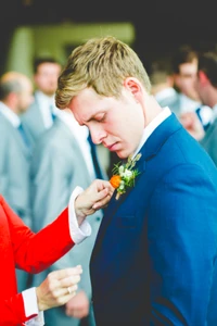Austin getting his boutonniere.