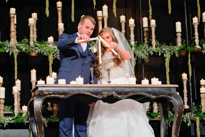 Lighting the unity candle.