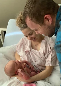 John, Abbie, and baby Grace.