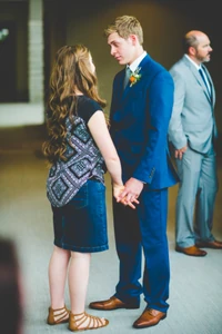 Austin and Joy meet before the ceremony.