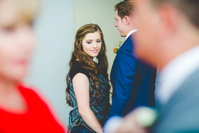 Austin and Joy meet before the ceremony.