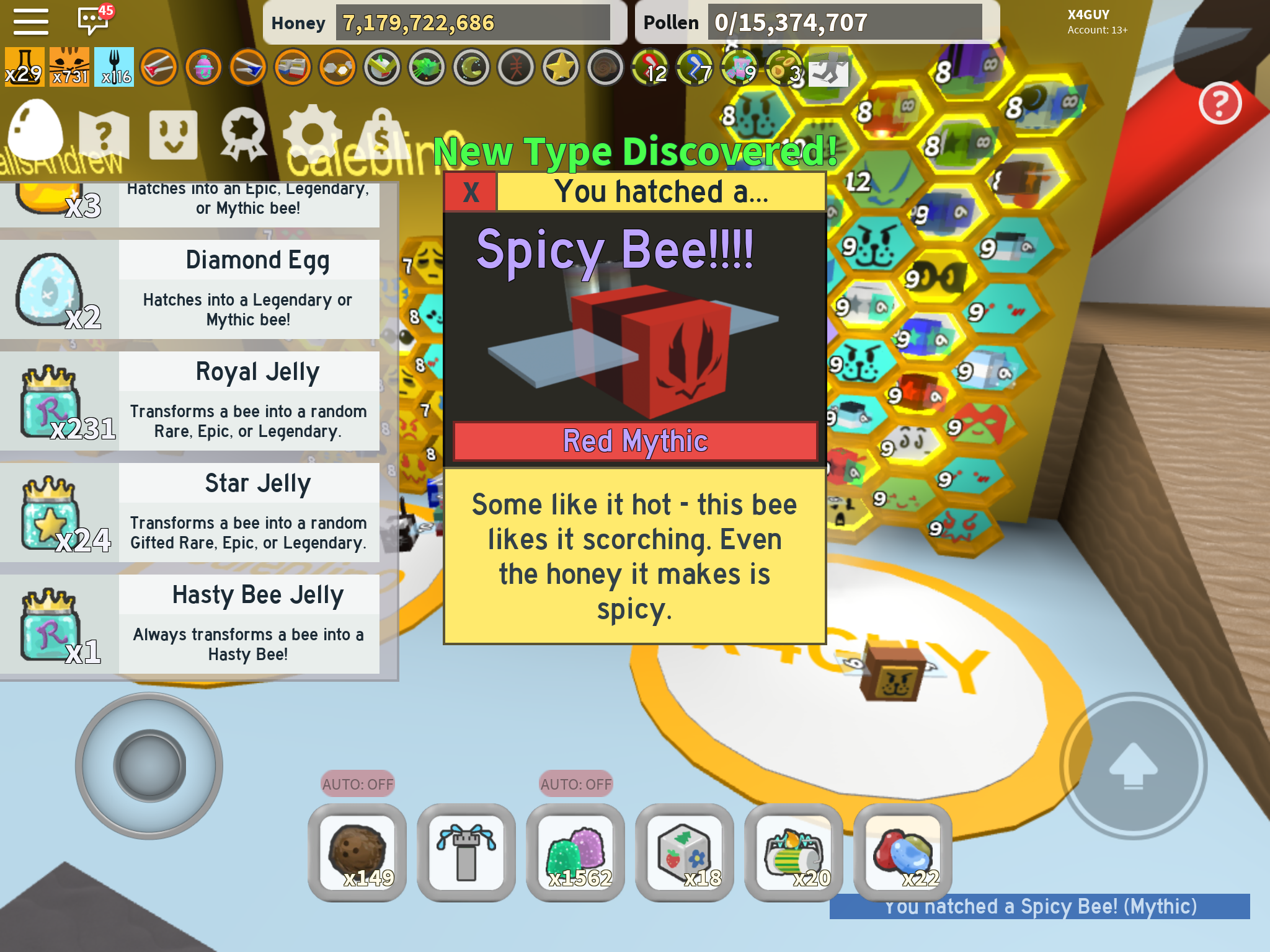 Bee Swarm Simulator Gifted Spicy Bee