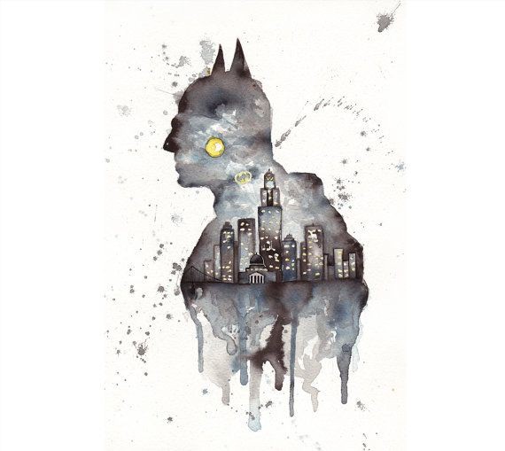 Batman Watercolor Poster | Fandom