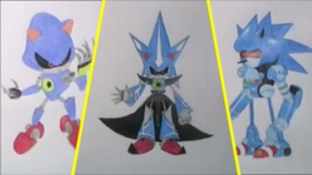 How to draw Neo Metal Sonic  Drawings, Easy drawings, Sonic