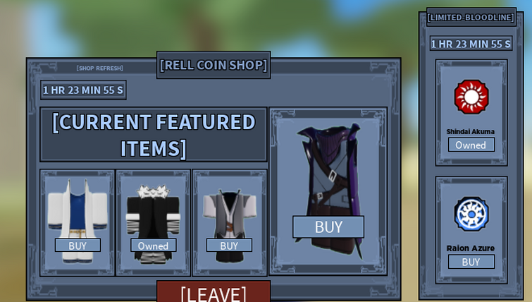 Current Rell coin shop