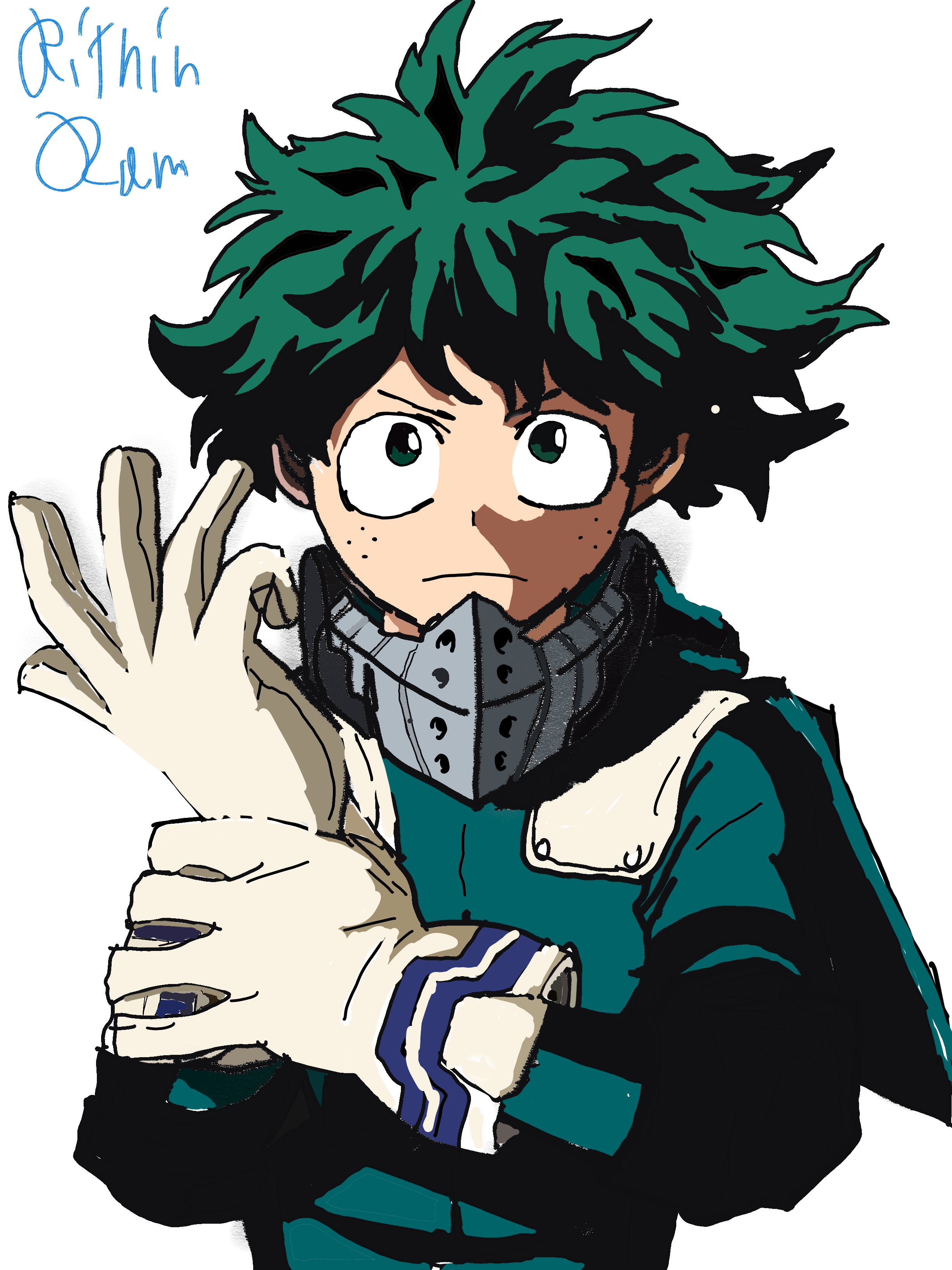 Creative Draw Deku Sketch with Realistic