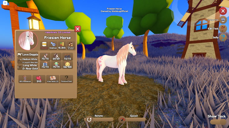 Wild Horse Islands Roblox Limited Valentine's '23 Paint Horse (Read Desc.)