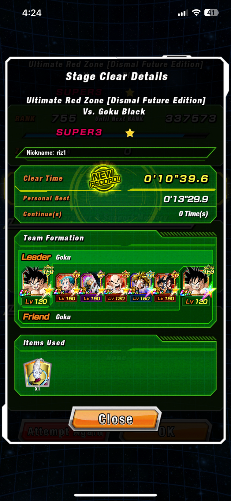 So I finally beat goku black using a Wtku team. Dear god Wtku is