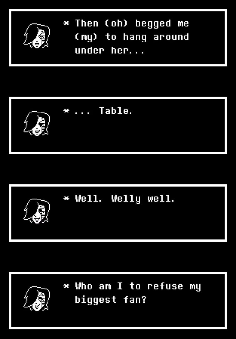 My first time choosing that dialogue option, and I was treated to an  incredibly wholesome scene : r/Undertale