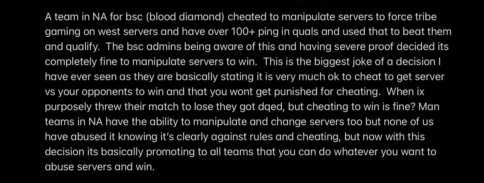 Blood Diamond exposed for server manipulation and bming against Tribe NA |  Fandom