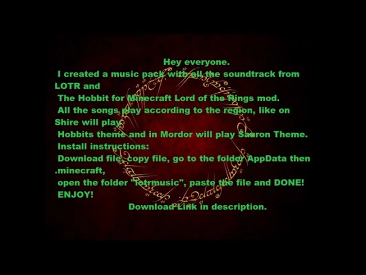 Minecraft LOTR Mod - Lord of the rings and Hobbit soundtrack Music Pack