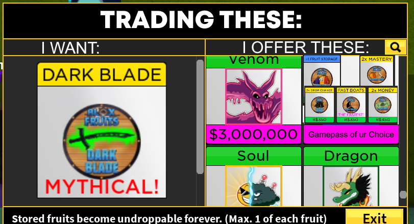 Trading these fruits lf:dark blade but feel fee to offer : r