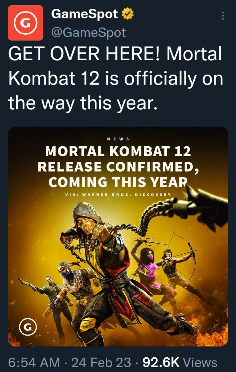 Mortal Kombat 12 Confirmed, Releasing In 2023 - GameSpot