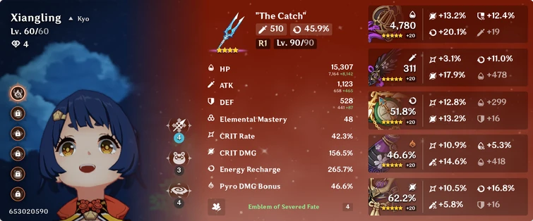 new xiangling stats with the catch! | Fandom