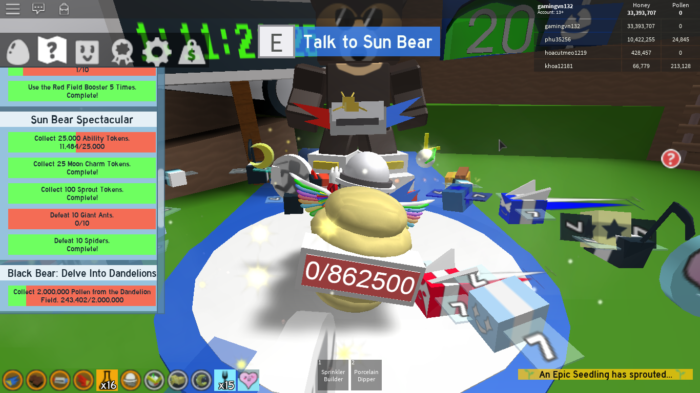 Good Bye Sun Bear Fandom - bye bye sun bear sun bear leaves bee swarm simulator roblox