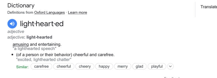 Light 2024 hearted definition