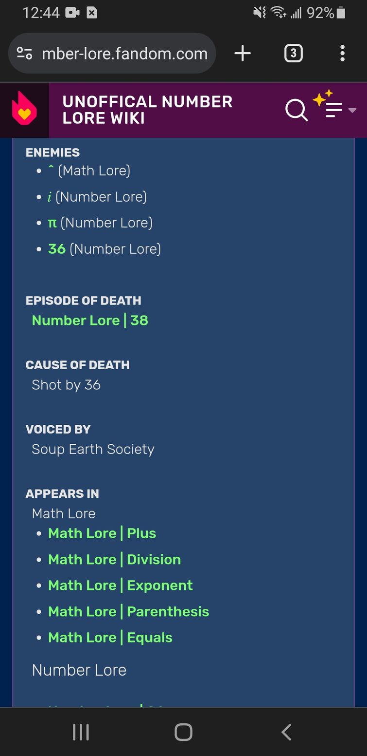 44, Unoffical Number Lore Wiki