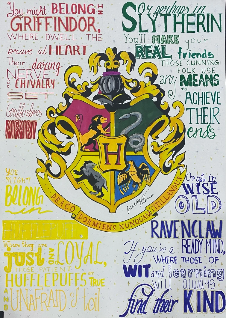 Hogwarts Houses (Art) | Fandom, image size:755x1061