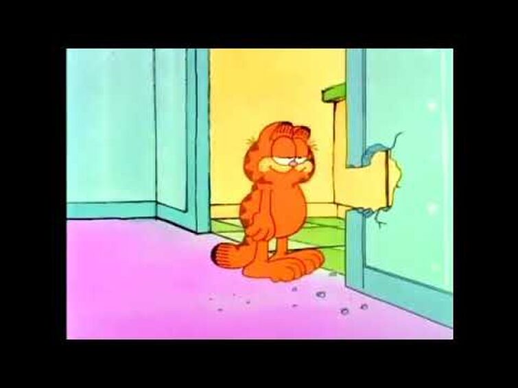 Garfield eating drywall