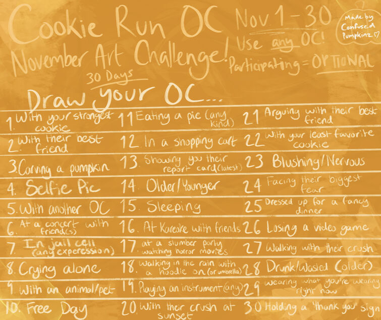 November Art Challenge Reminder! Fandom