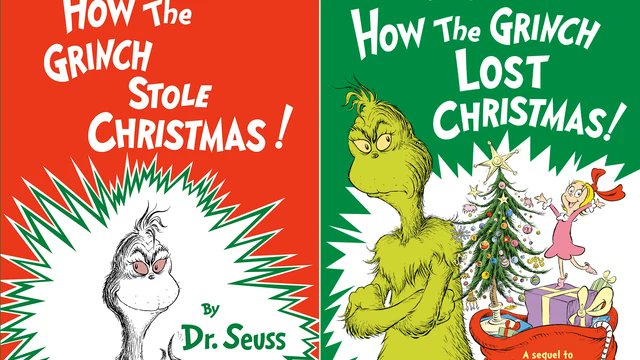 A sequel book titled 'HOW THE GRINCH LOST CHRISTMAS' is in the