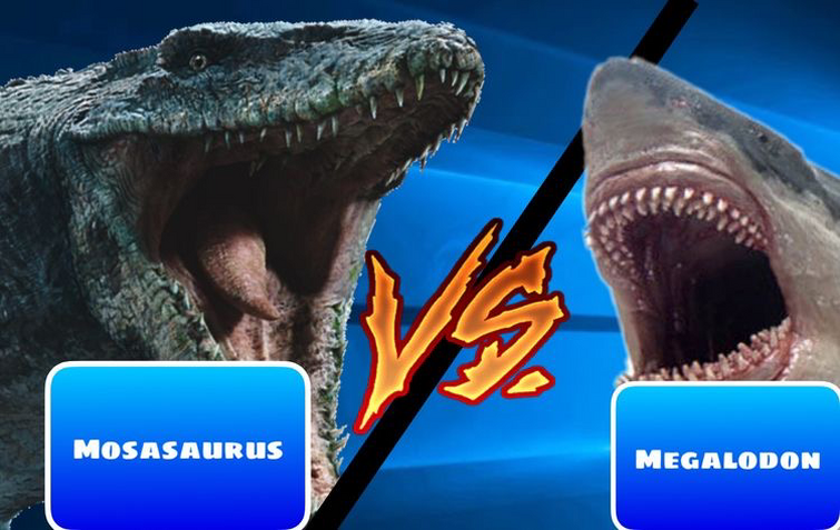 giant mosasaur vs megalodon