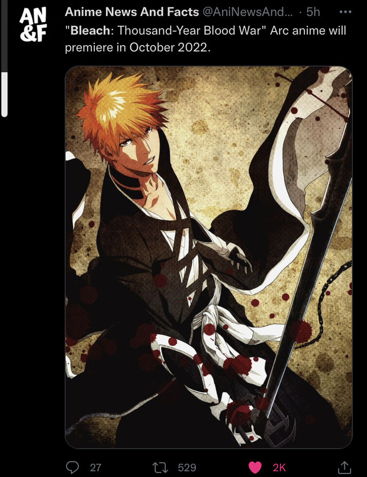 Bleach's Thousand-Year Blood War Arc to Air October 2022!, Anime News