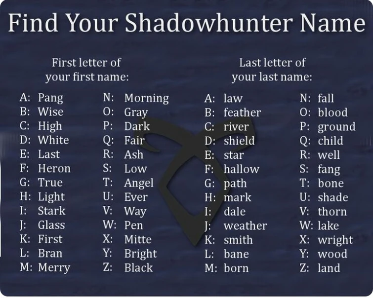 Shadowhunter name Fandom