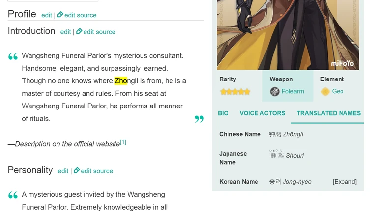 Chinese Names Original Characters Fandom