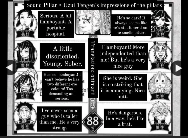 Pillars impressions of each other in the Fanbook Fandom