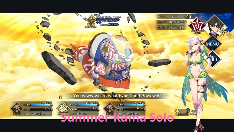 [FGO NA] Baby Caren 2023 Event Memorial Quest — Summer Kama Solo