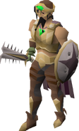 A player wearing the Easy achievement set.