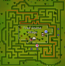 Tree Gnome Village dungeon location map