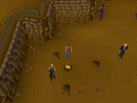 Cryptic clue - dig rogues' den fire.png