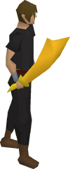 Gilded scimitar equipped