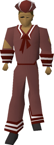 Red naval set equipped