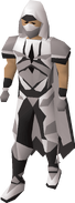 A player wearing the graceful outfit in Osten's colours, requiring 100% favour in all Houses to obtain.