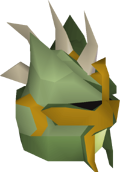 Green slayer helmet detail