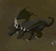 The King Black Dragon utilising his special dragonfire attacks.